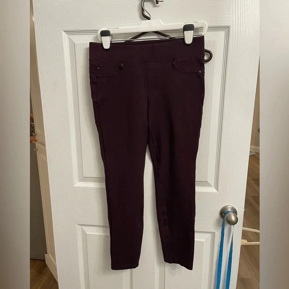 Liverpool Womens Jeans 8/29 Eggplant Purple Elastic Waist Pull On Stretch - Picture 1 of 5